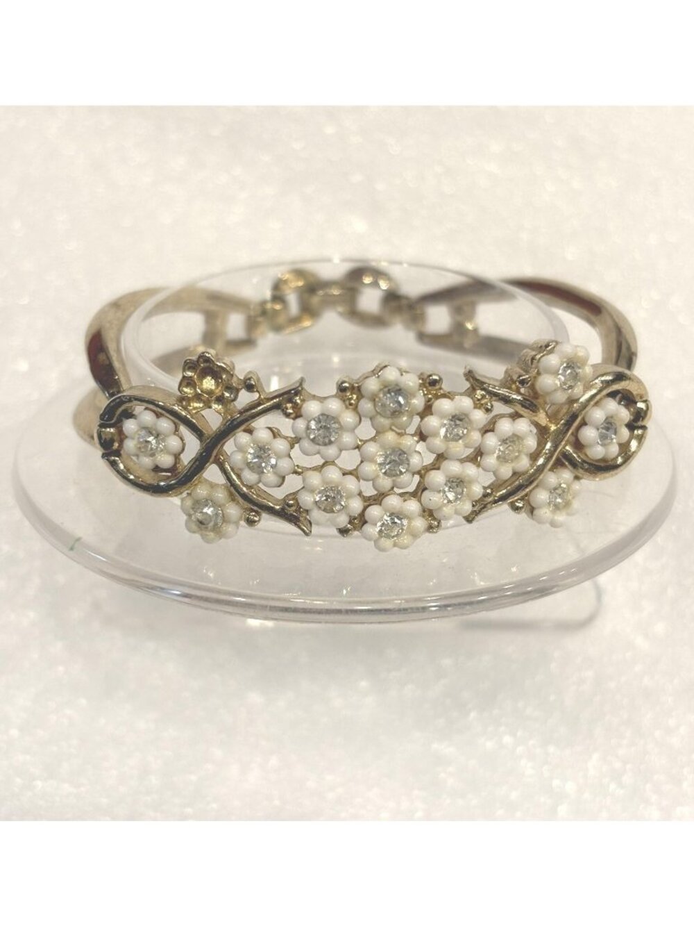 Vintage Bracelet Kramer Daisy AB Rhinestone Signed